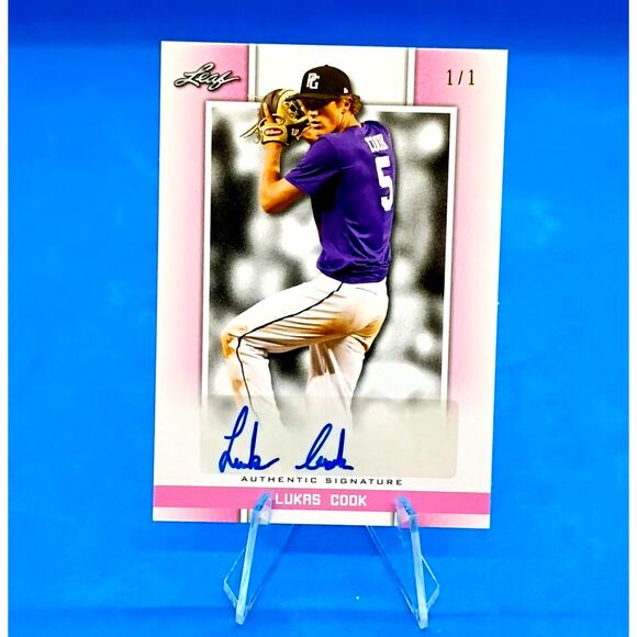 2019 Leaf Perfect Game National Showcase - Autographs Lukas Cook #BA-LC1 SP 1/1 - Picture 2 of 4